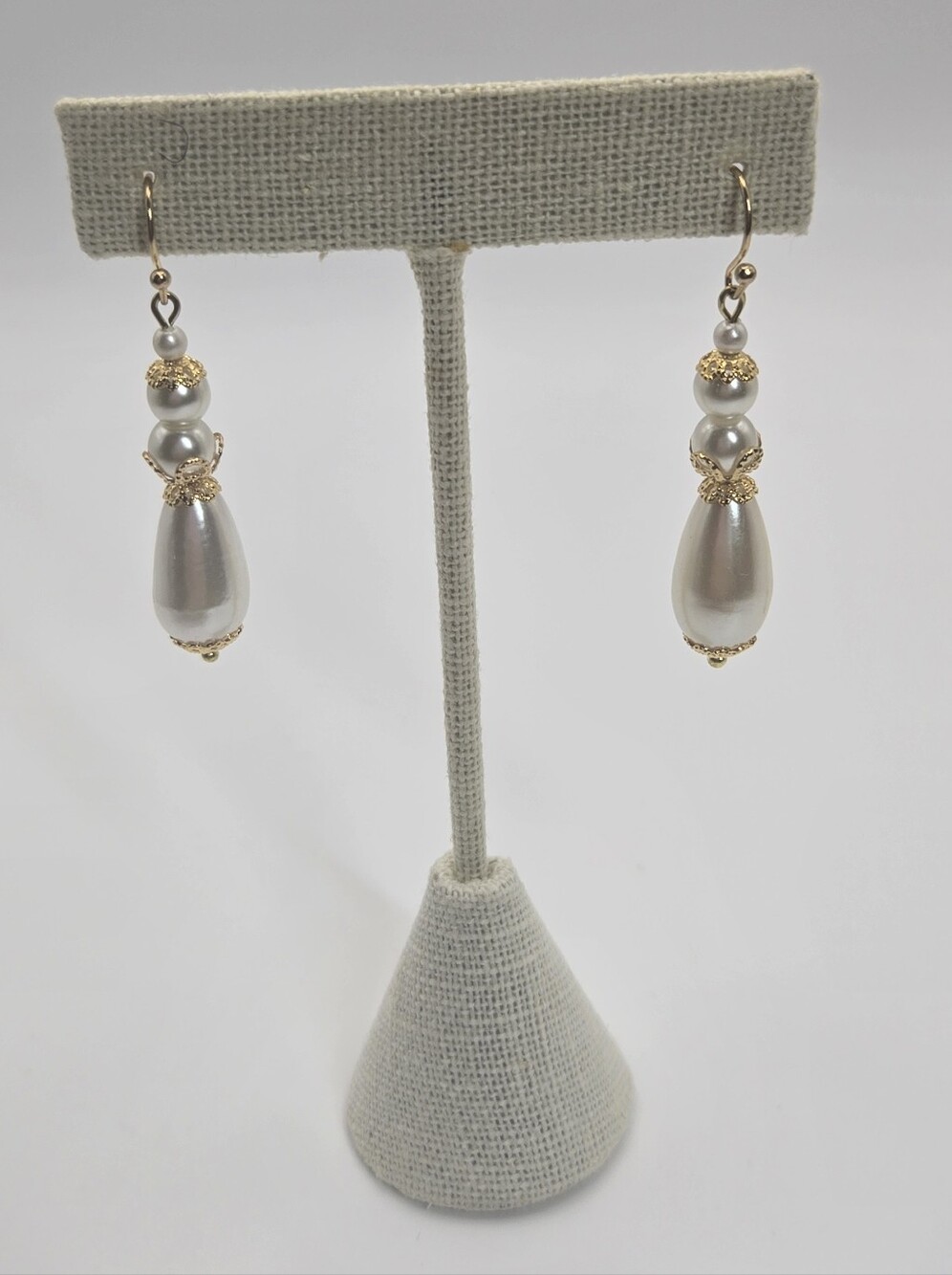 Elegant Faux Pearl And Gold Tone Earrings Perfect For Wedding Season